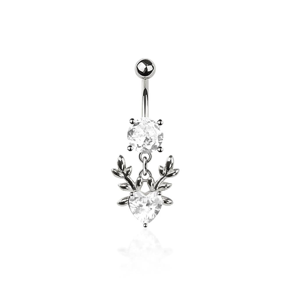Blooming Heart Navel Dangle 14g