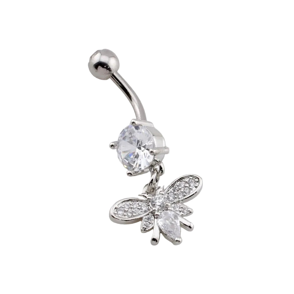 Crystal Bee Navel Dangle Barbell 14g