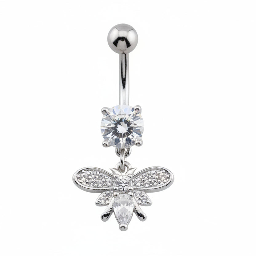 Crystal Bee Navel Dangle Barbell 14g