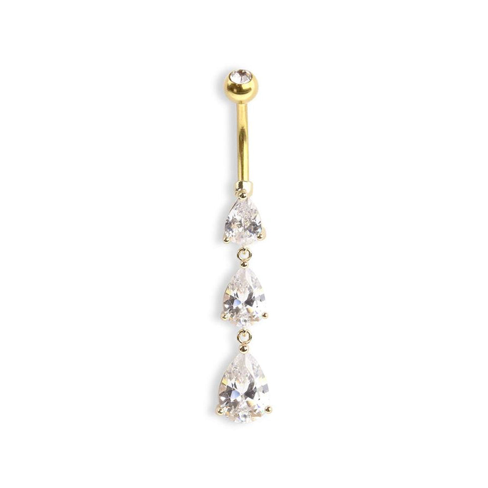 Triple Teardrop Tiered Belly Dangle 14g