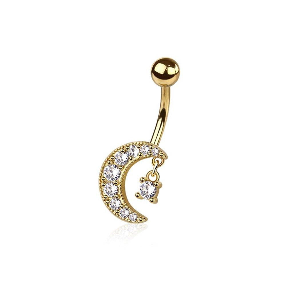 Dangly Star and Moon Navel Barbell 14g