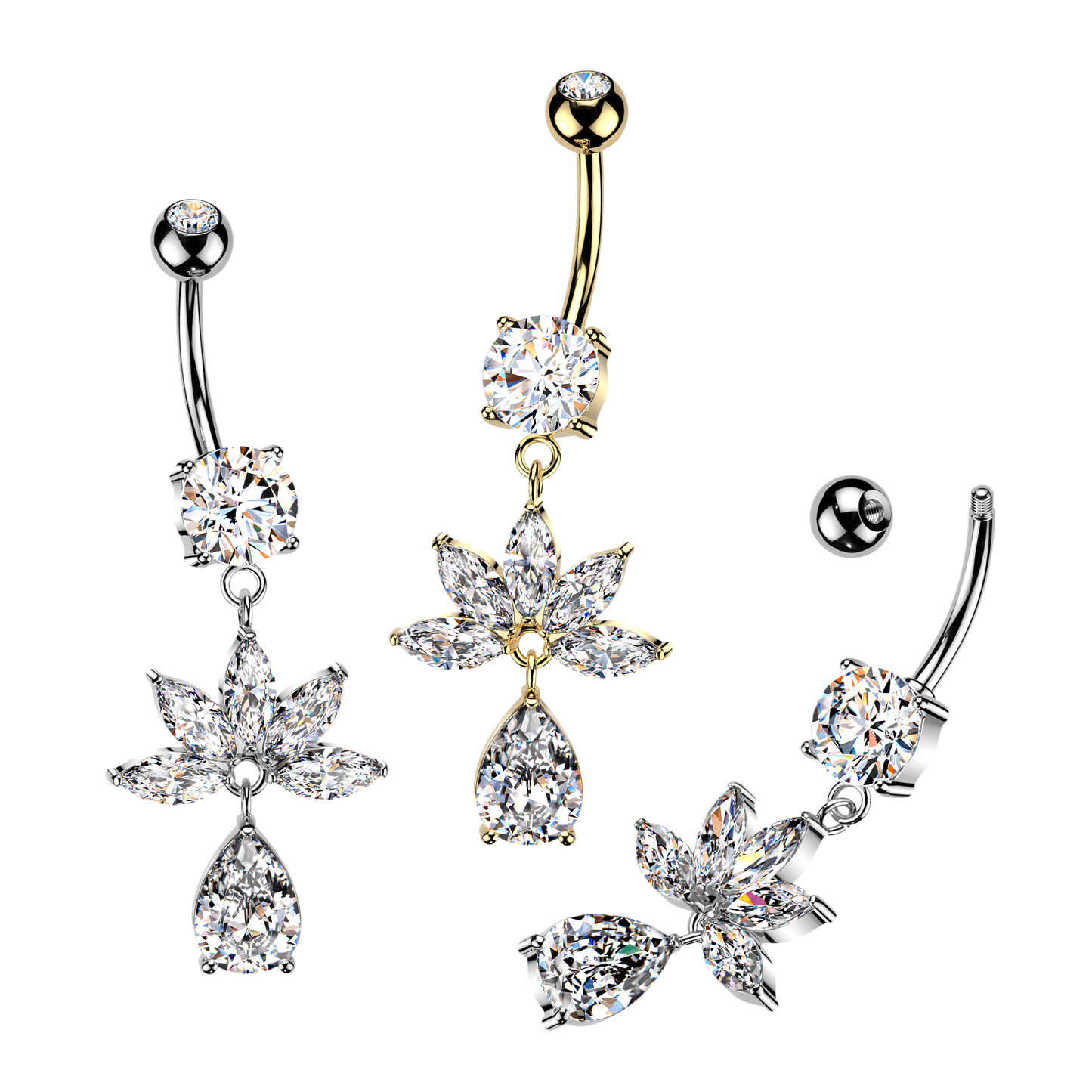 Marquise Fan Navel Dangle 14g