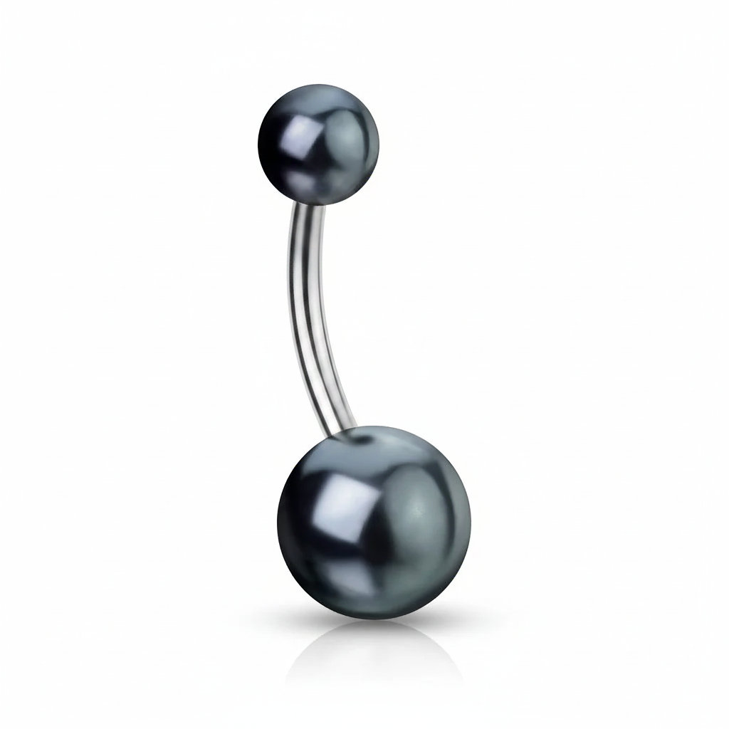 Lucite Pearl Flex Navel Barbell 14g