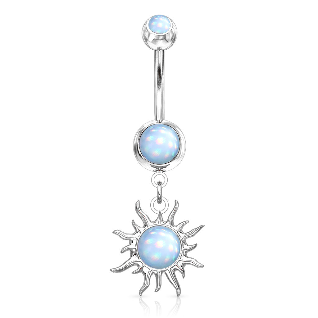 Moonstone Sun Glitter Navel Dangle 14g