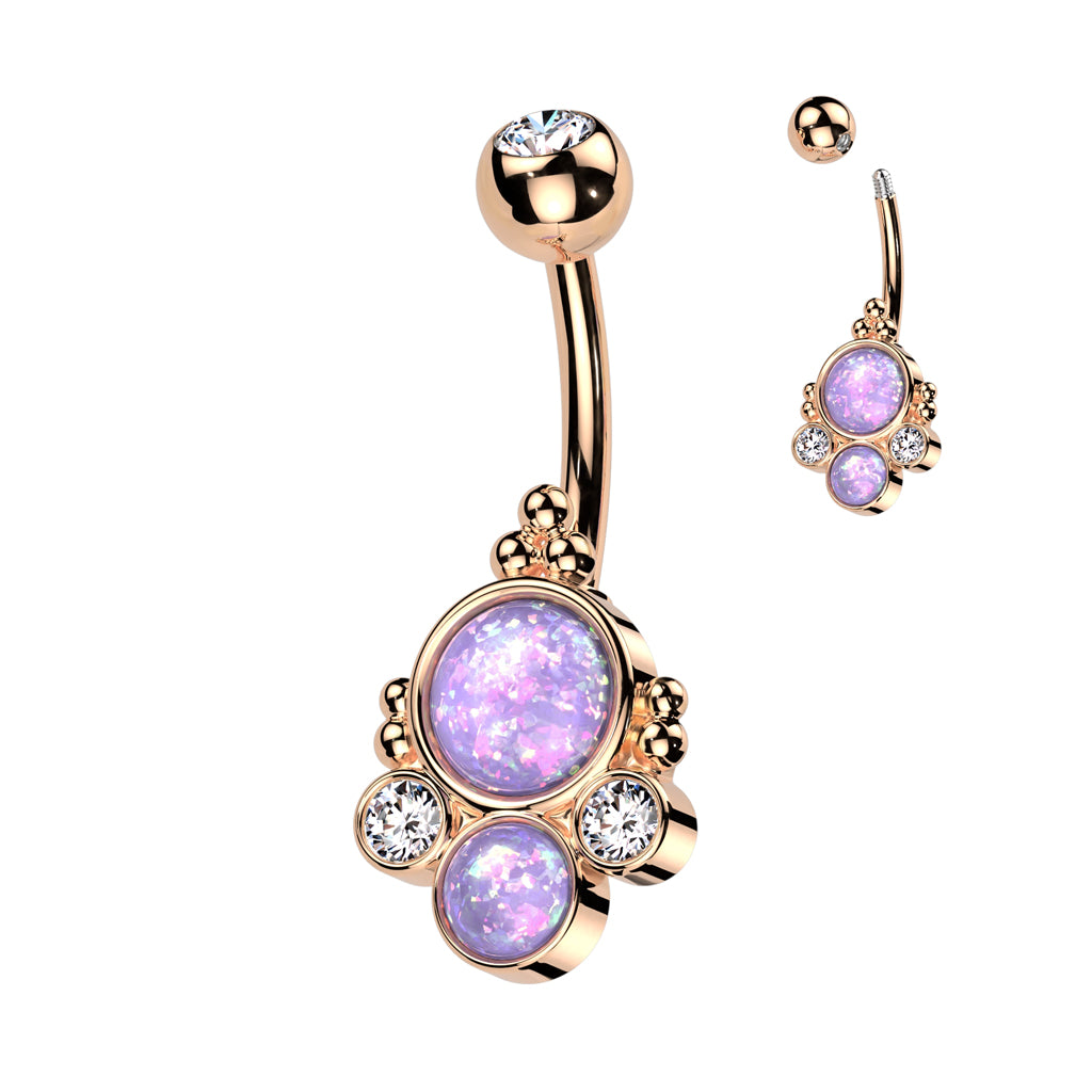 Opal Dotwork Fancy Navel Barbell 14g