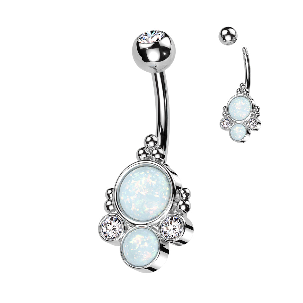 Opal Dotwork Fancy Navel Barbell 14g