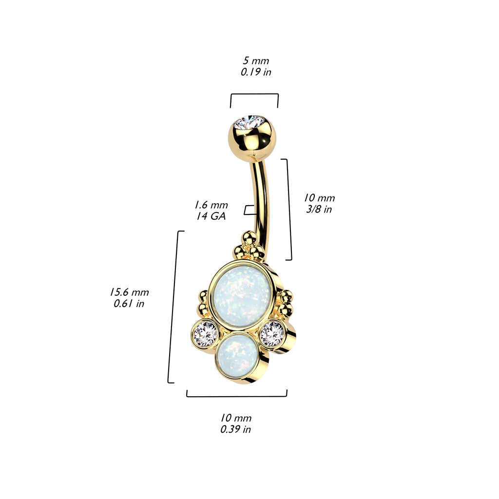 Opal Dotwork Fancy Navel Barbell 14g