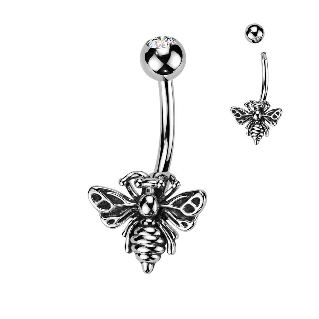 Antique Bee Belly Ring 14g