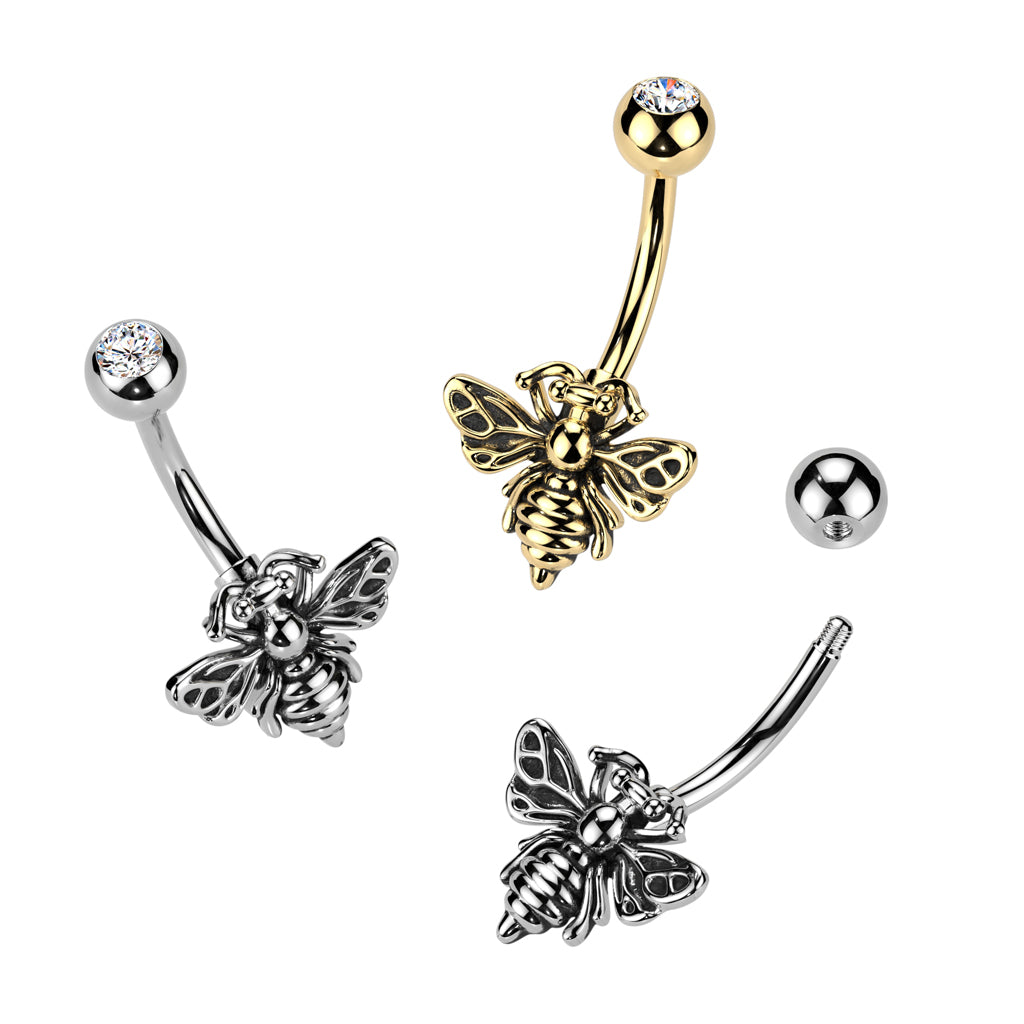 Antique Bee Belly Ring 14g
