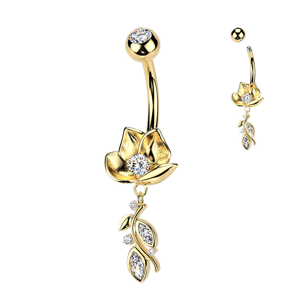 The Lotus Cascade Navel Dangle 14g