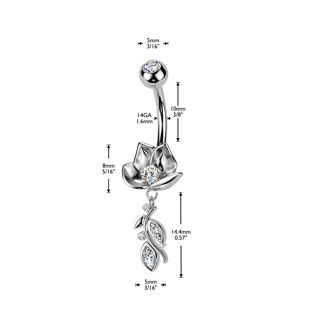 The Lotus Cascade Navel Dangle 14g