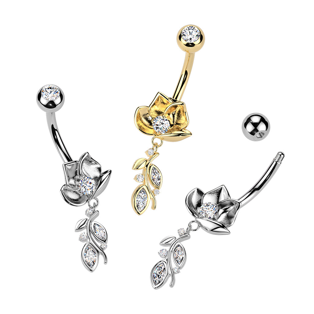 The Lotus Cascade Navel Dangle 14g