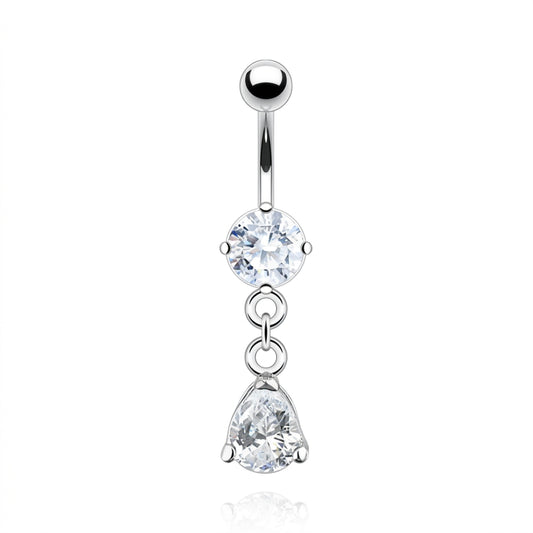 Crystal Teardrop Link Belly Dangle 14g