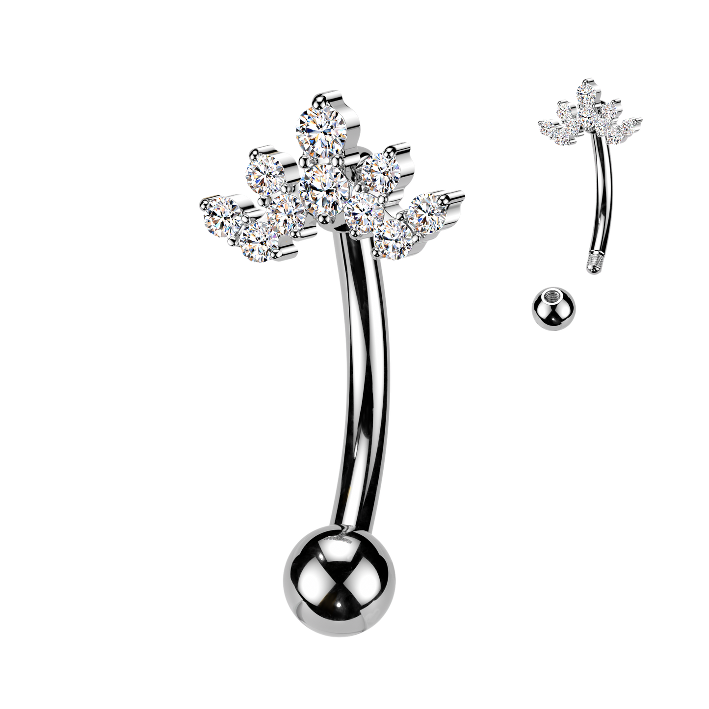 Crystal Bloom Navel Barbell 14g