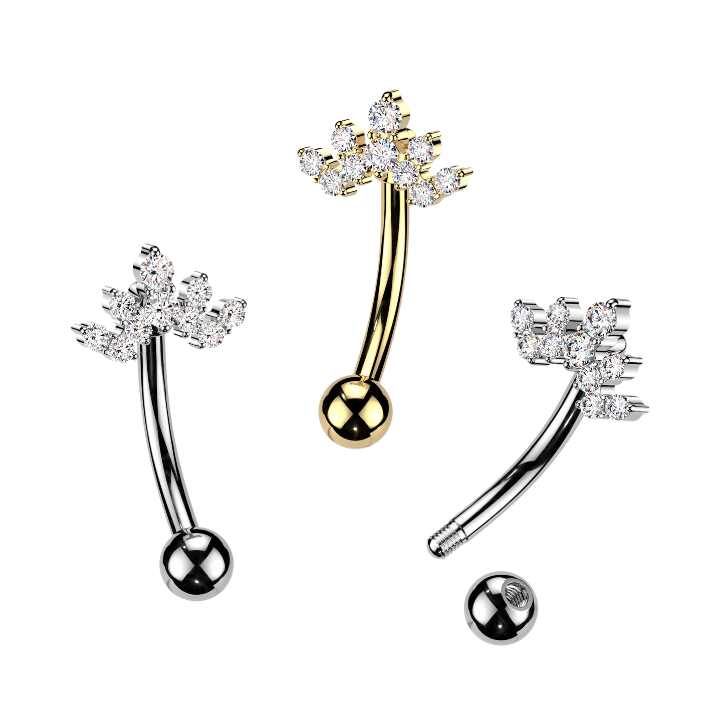 Crystal Bloom Navel Barbell 14g
