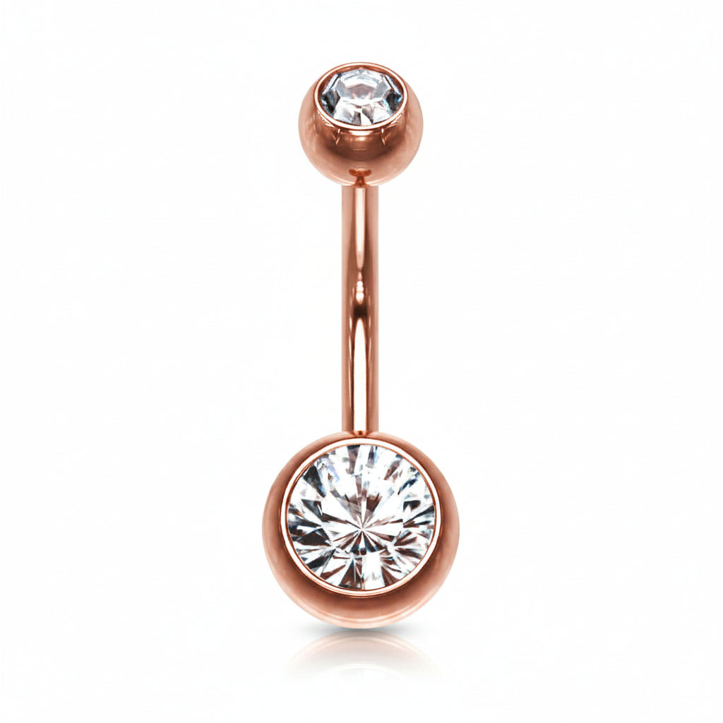 PVD Crystal Belly Ring 14g