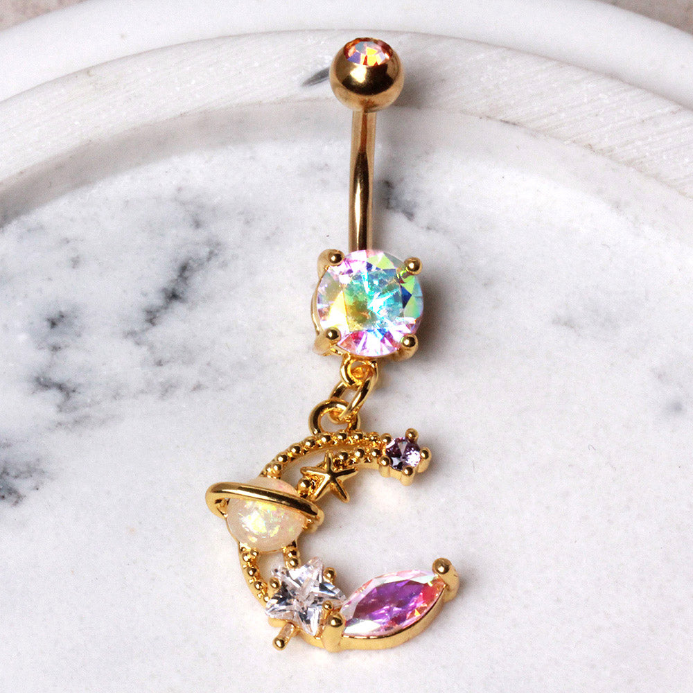 Celestial Iridescent Dream Navel Dangle 14g