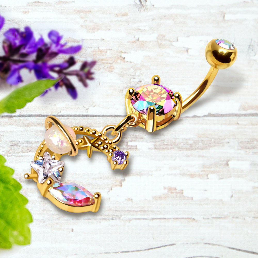Celestial Iridescent Dream Navel Dangle 14g