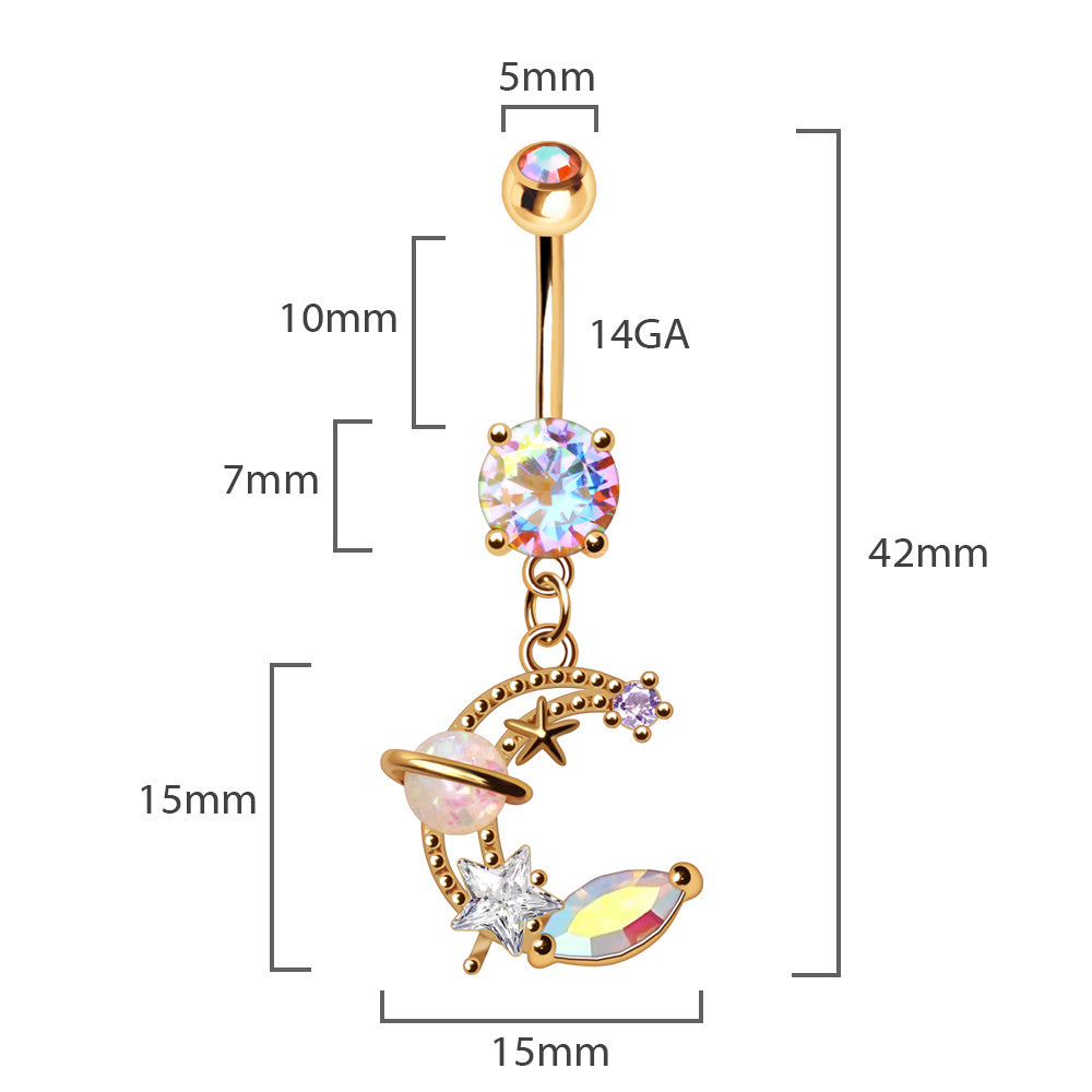 Celestial Iridescent Dream Navel Dangle 14g