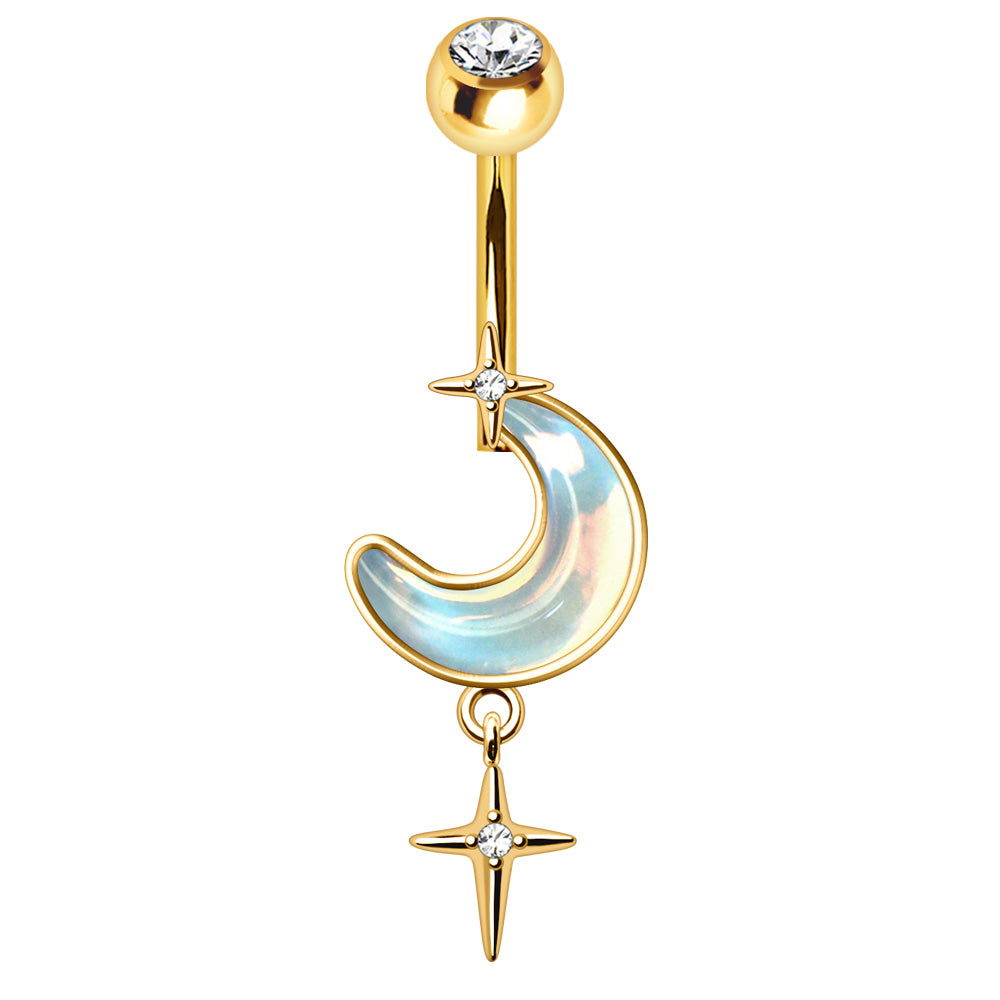 Lunar North Star Navel Dangle 14g