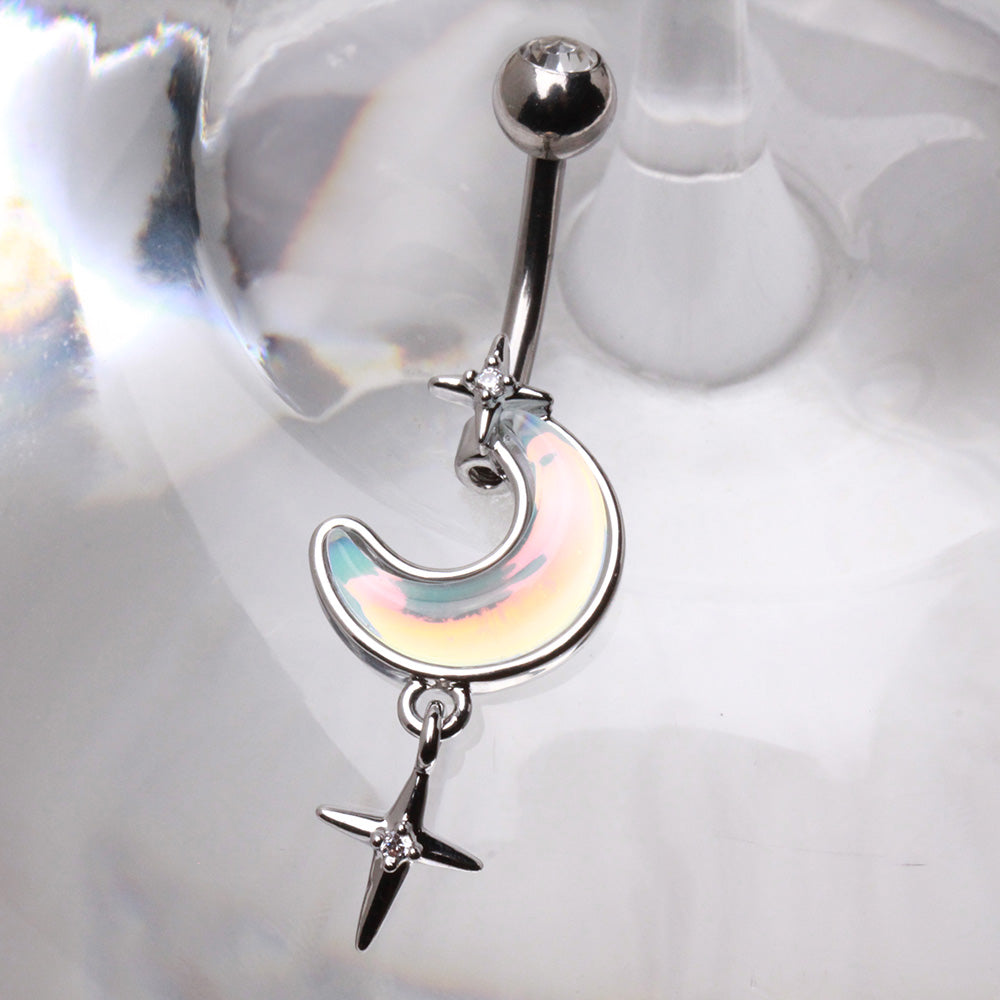 Lunar North Star Navel Dangle 14g