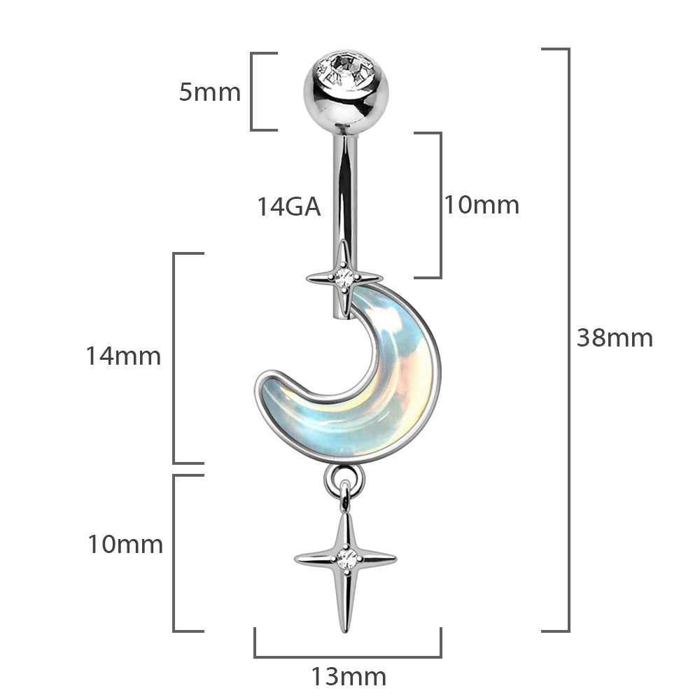 Lunar North Star Navel Dangle 14g