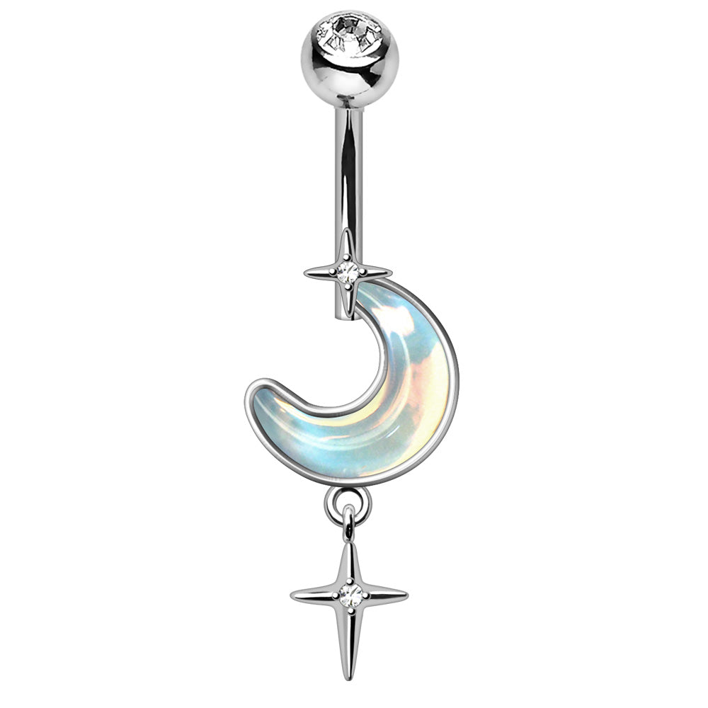 Lunar North Star Navel Dangle 14g