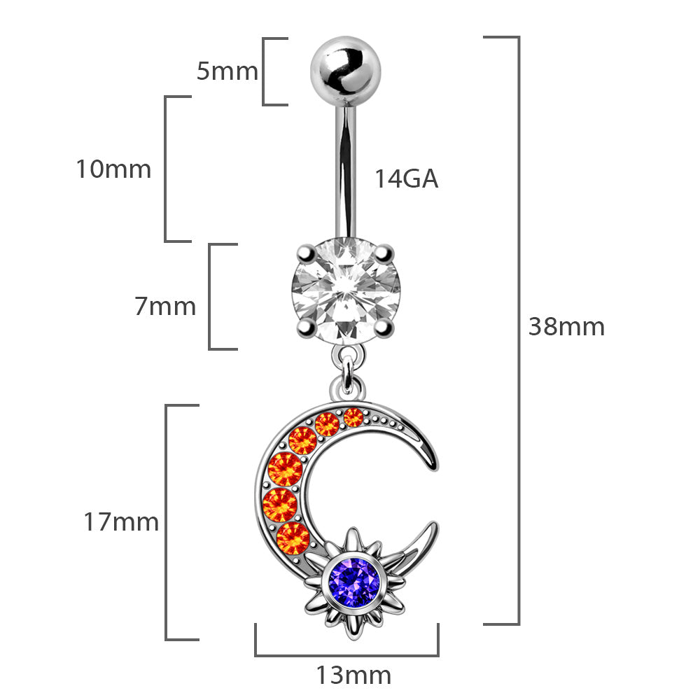 Lunar Solstice Navel Dangle 14g
