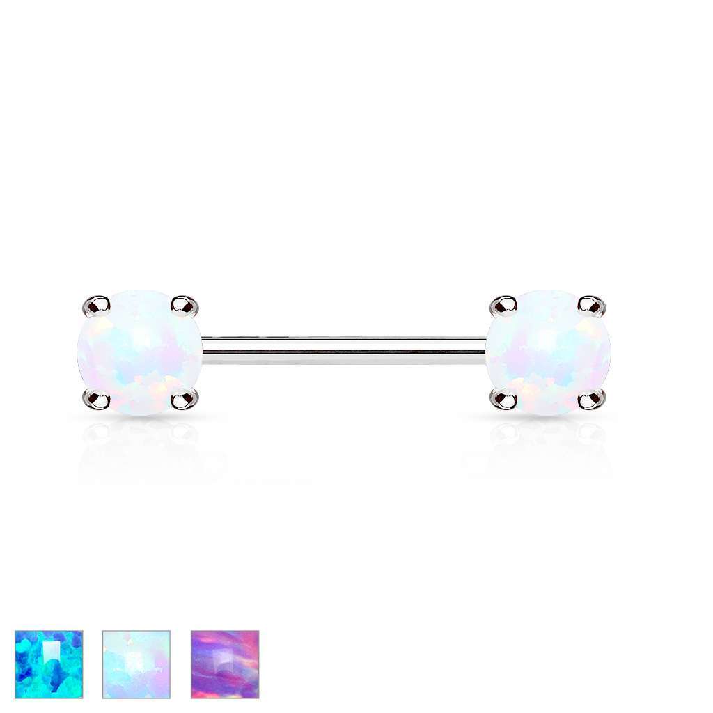 Opal, 14g, 12mm length, 5mm stone