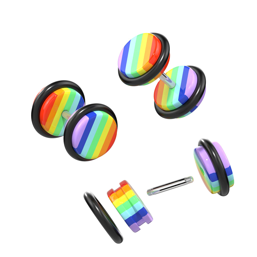 Lucite Rainbow Striped Cheaters 16g
