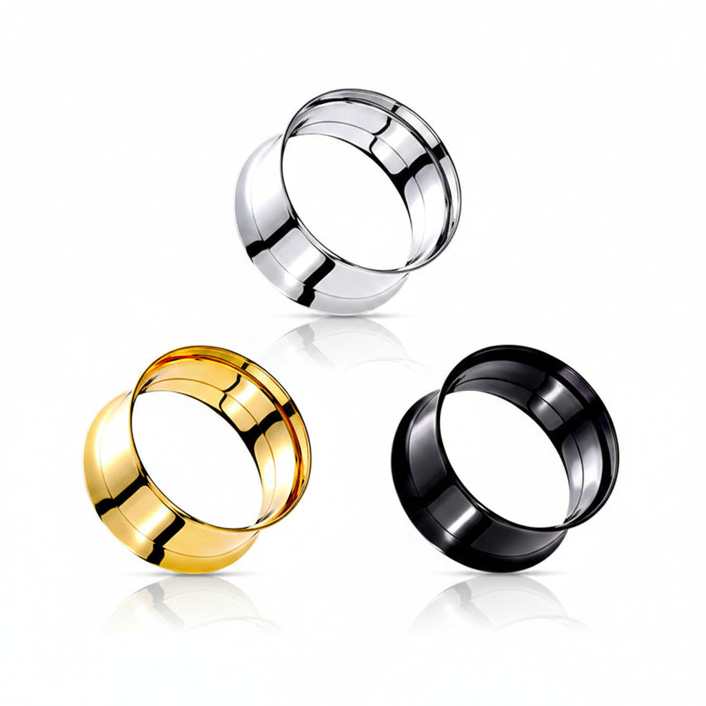 Surgical Steel Internally Threaded Double Flare Tunnels 8g - 1"