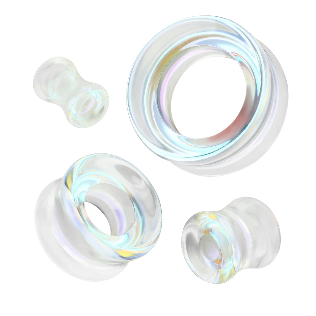 Iridescent Glass Double Flare Tunnels 2g - 1