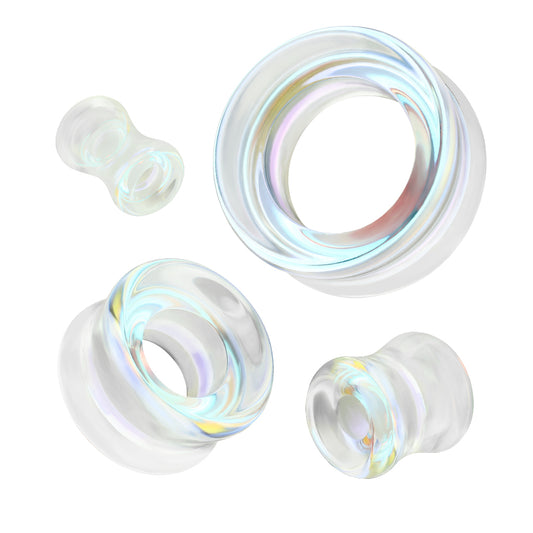 Iridescent Glass Double Flare Tunnels 2g - 1