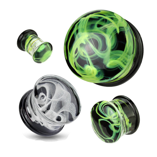 Smokescreen Glass Double Flare Plugs 2g - 1"