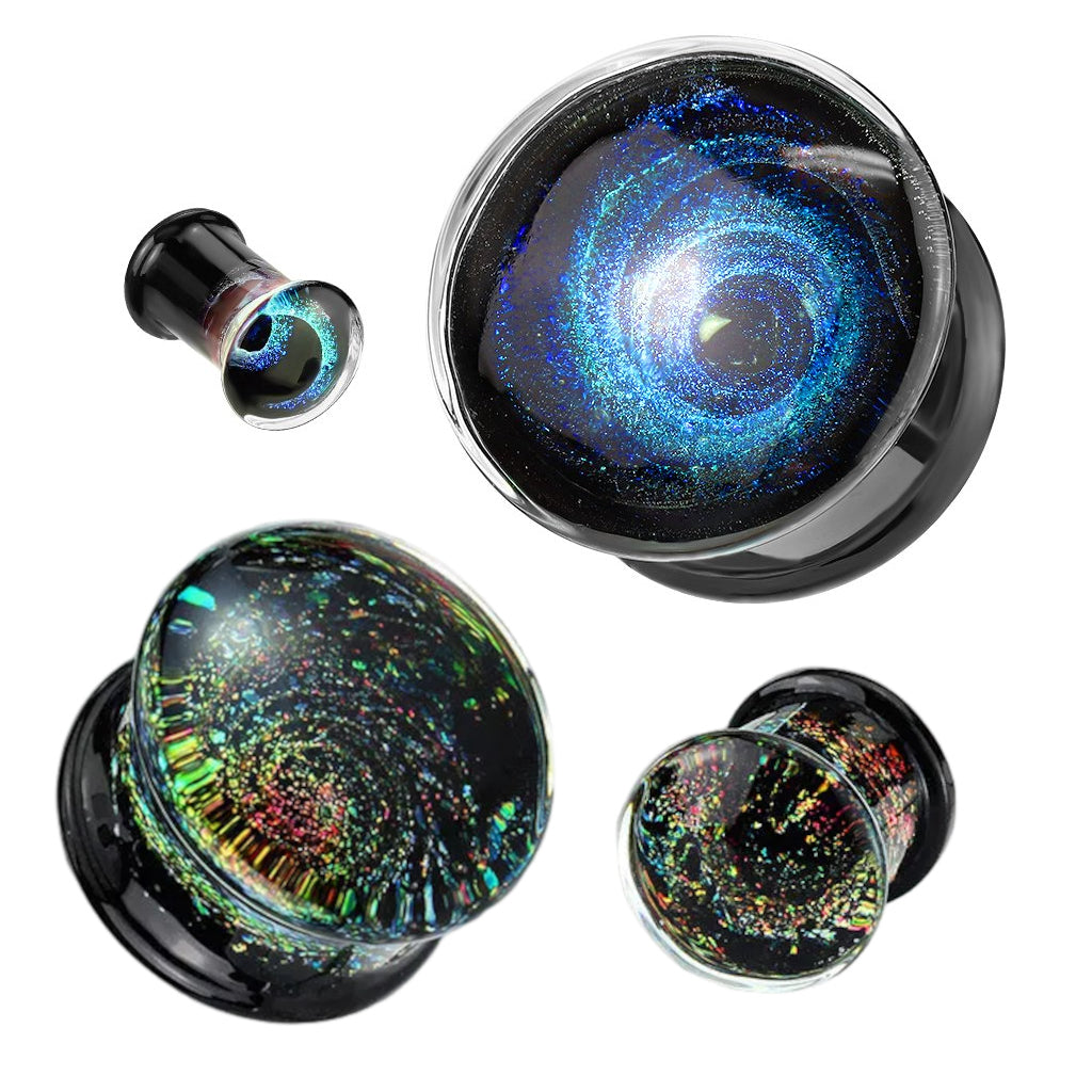 Galaxy Glass Double Flare Plugs 2g - 1"