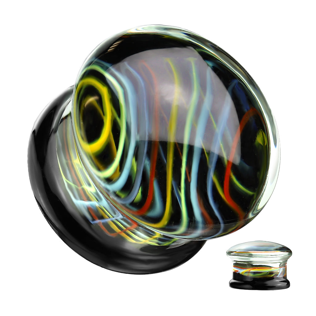 Glass Prismatic Double Flare Plugs 2g - 1