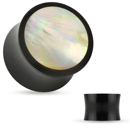 Buffalo Horn with Mother of Peral Inlay - Saddle Plug 4, 2, 0, 00, 1-2, 9-16, 5-8, 3-4, 7-8, 1