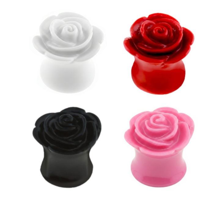 Lucite Rose Double Flare Plugs 4g - 5/8"