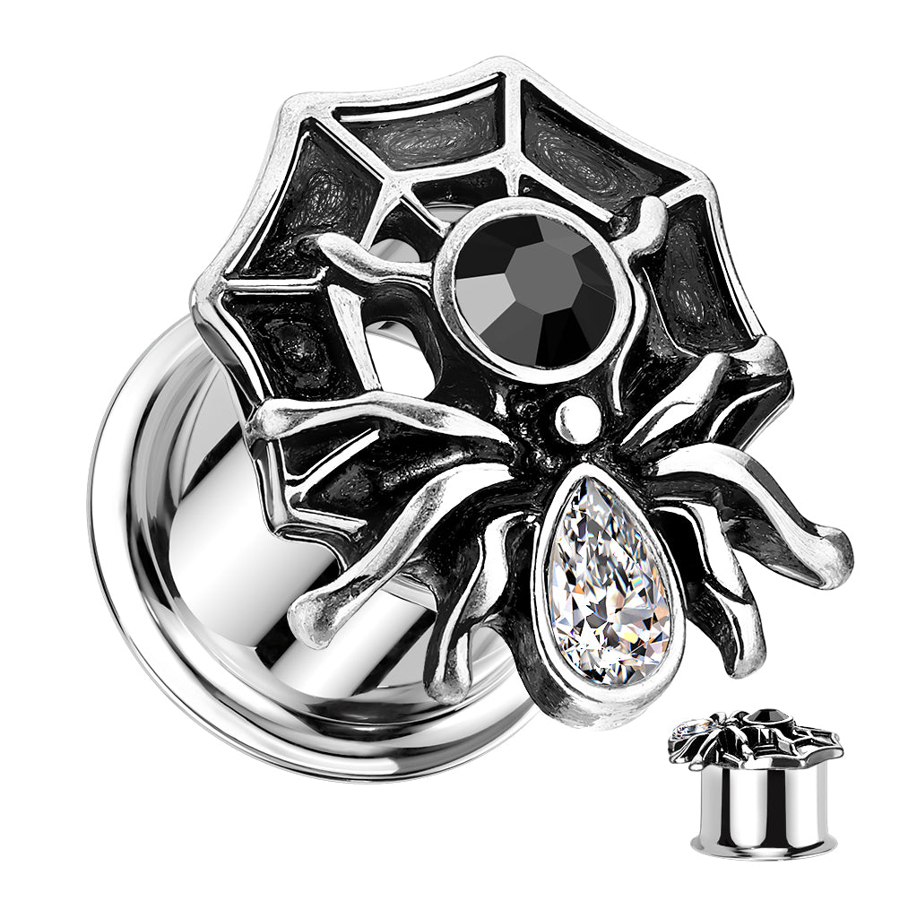 Gothic Spider Double Flare Plugs 2g - 5/8"