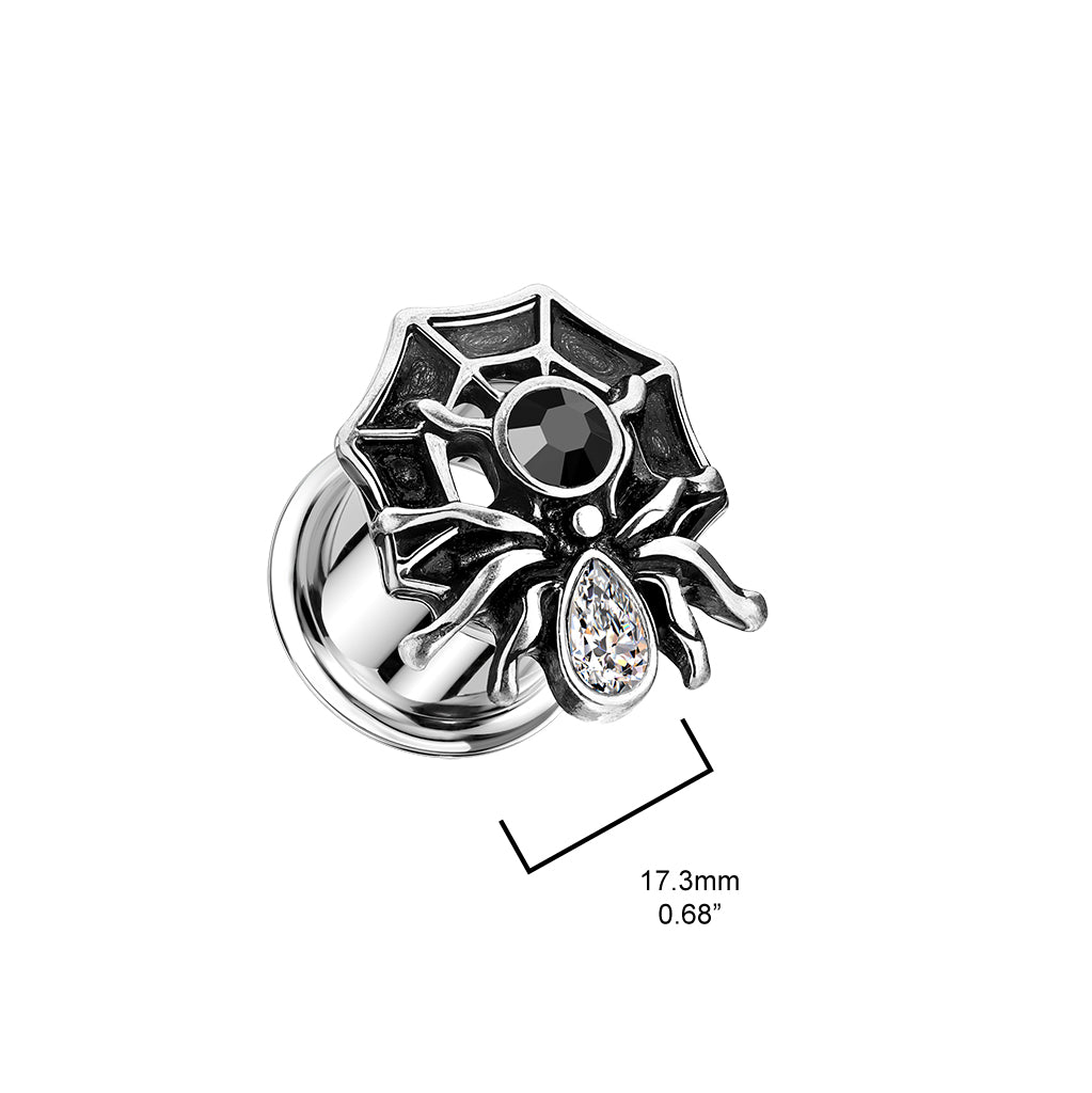 Gothic Spider Double Flare Plugs 2g - 5/8"