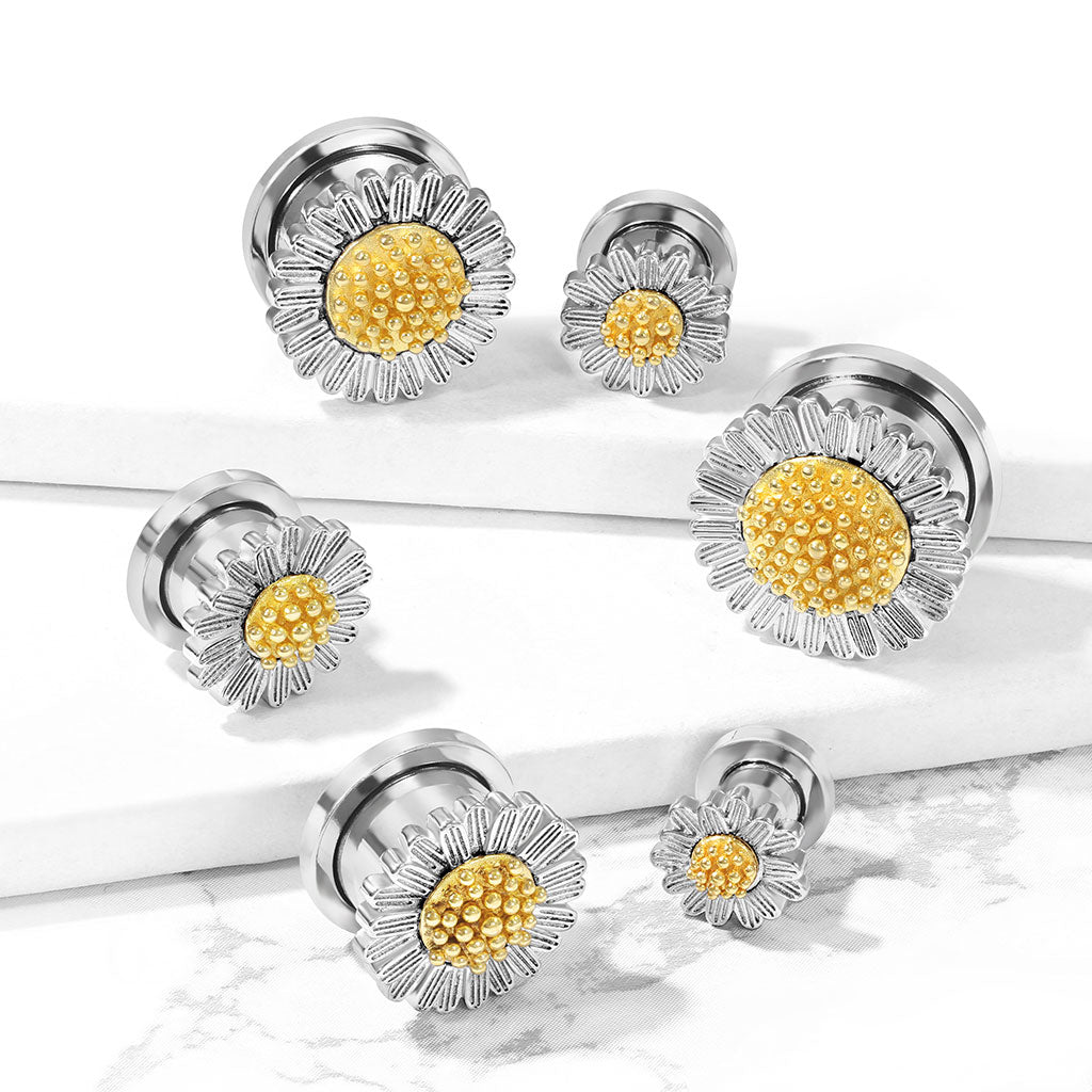 Daisy Dream Surgical Steel Plugs 2g - 5/8"