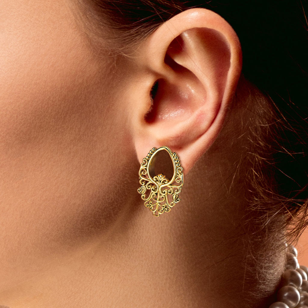 Victorian Filigree Teardrop Double Flare Tunnel 0g - 5/8"