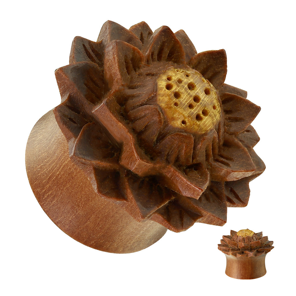 Jackfruit Wood + Lotus Double Flare Plugs 00g - 7/8"
