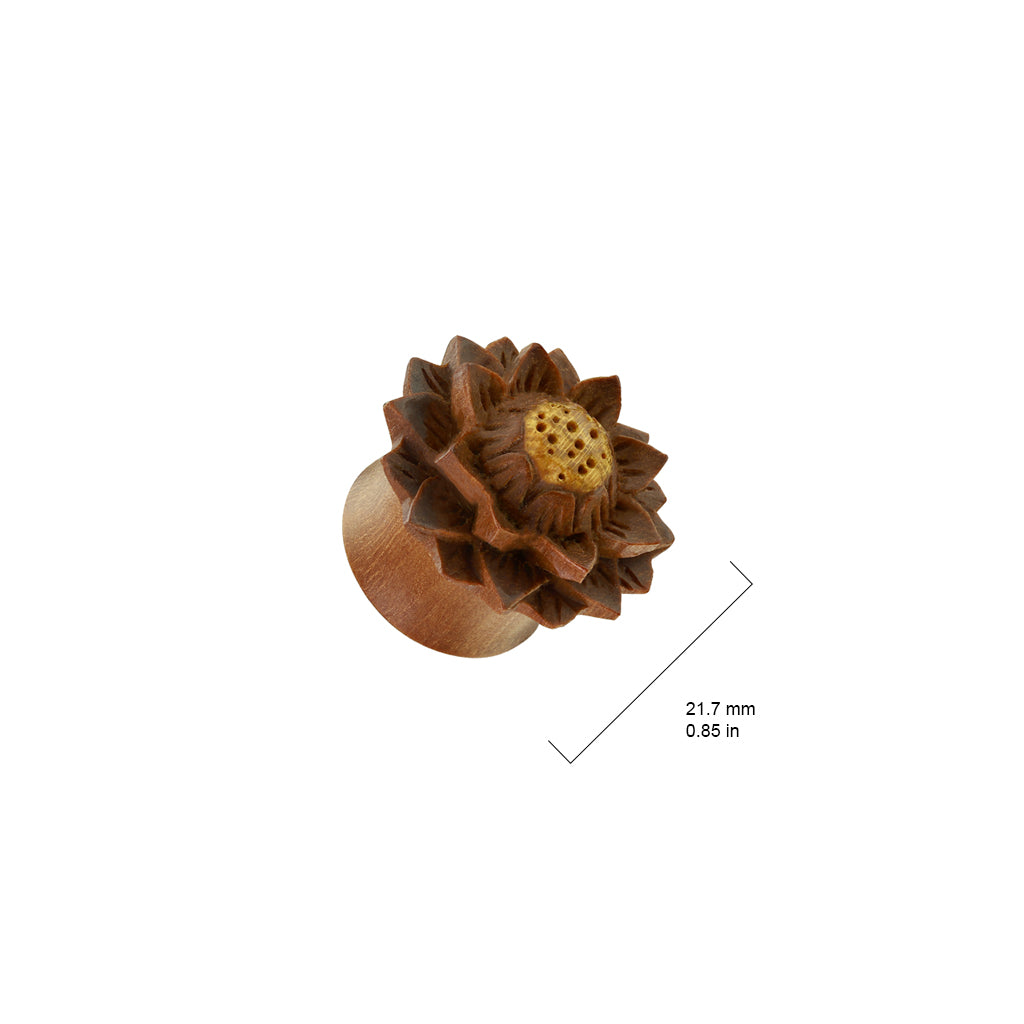 Jackfruit Wood + Lotus Double Flare Plugs 00g - 7/8"