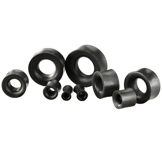 Black Areng Wood Double Flare Tunnels 4g - 1"