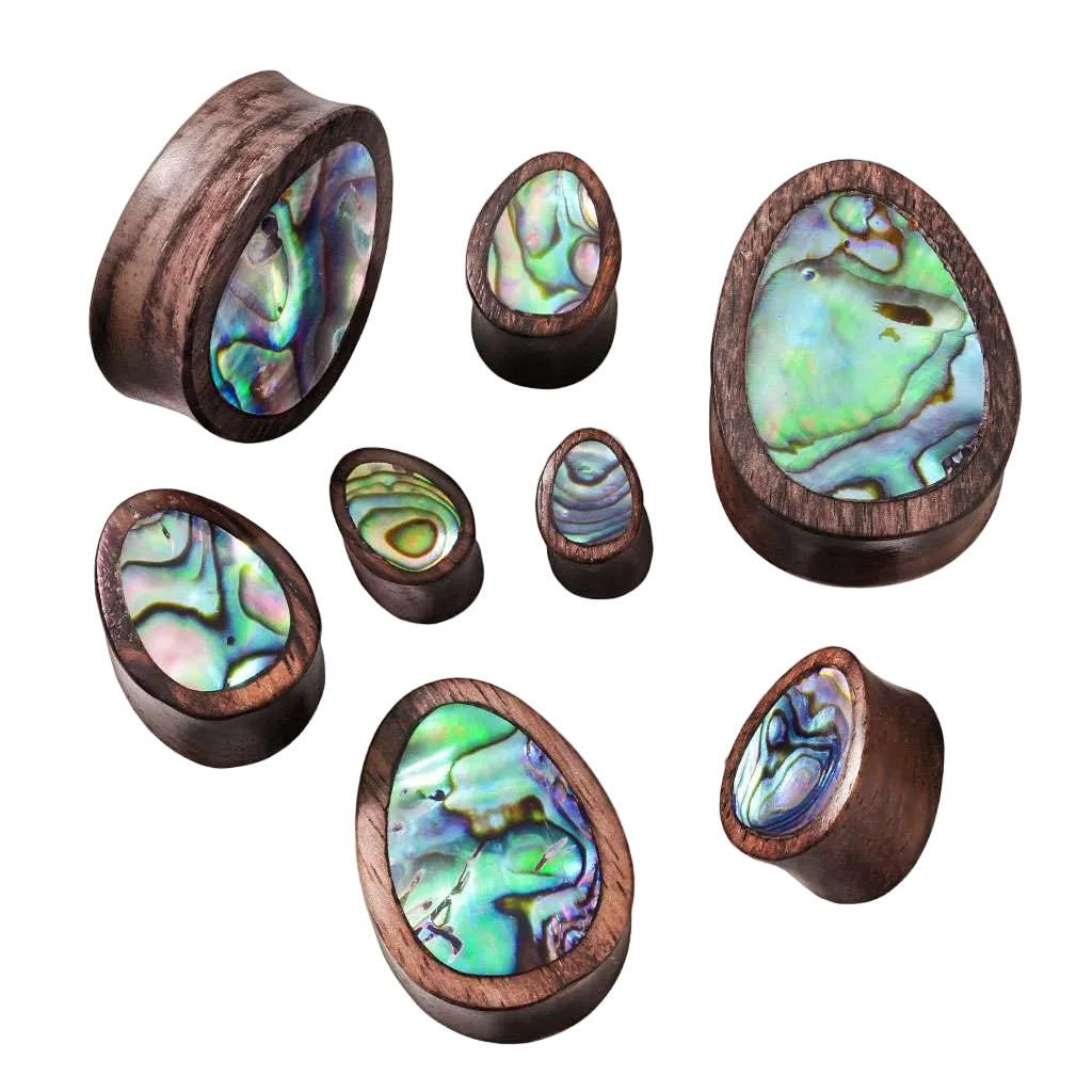 Sono Wood with Tear Drop Abalone Inlay - Saddle Plug 0, 00, 1-2, 9-16, 5-8, 3-4, 7-8, 1
