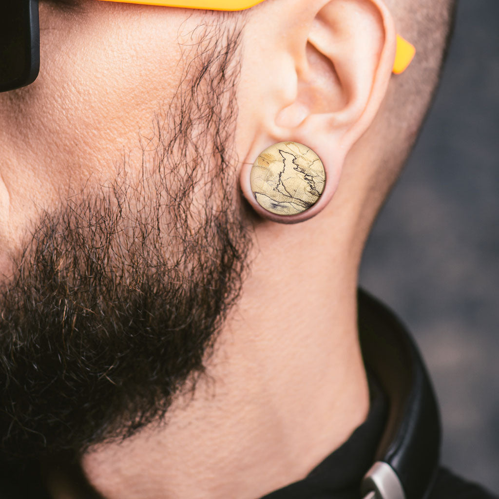 Spalted Tamarind Wood Double Flare Plugs 4g - 1 3/8"