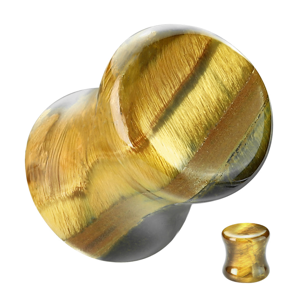 Tiger Eye Stone Handmade Plugs 4g - 1"