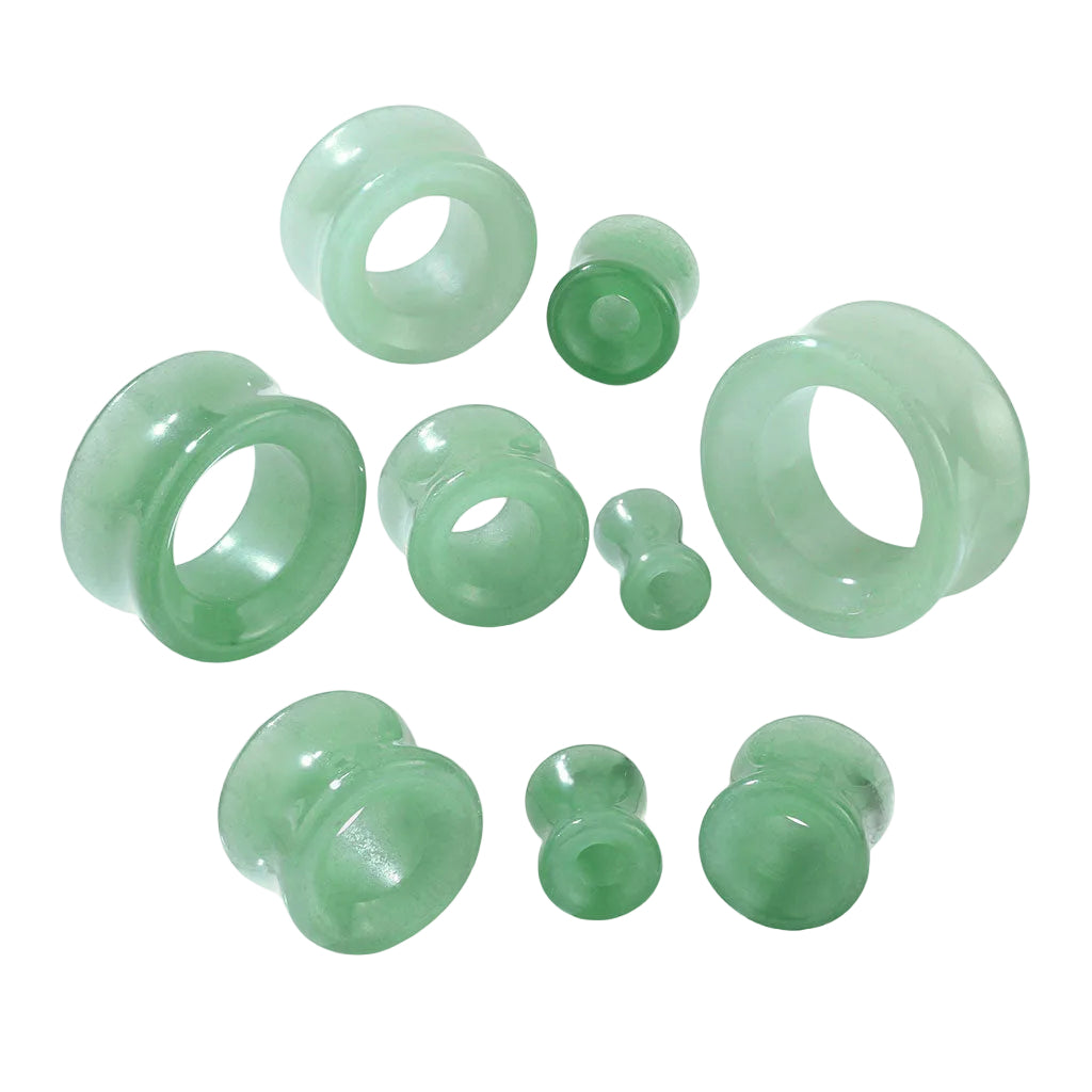 Aventurine Stone Double Flare Tunnels 2g - 1"
