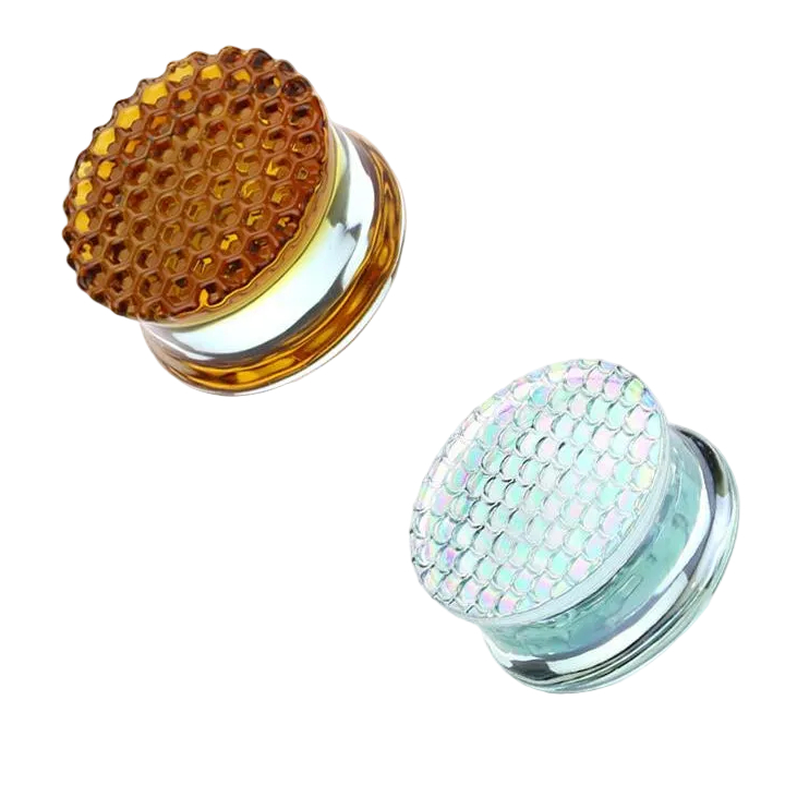Faceted Glass Double Flare Plugs 2g - 1"